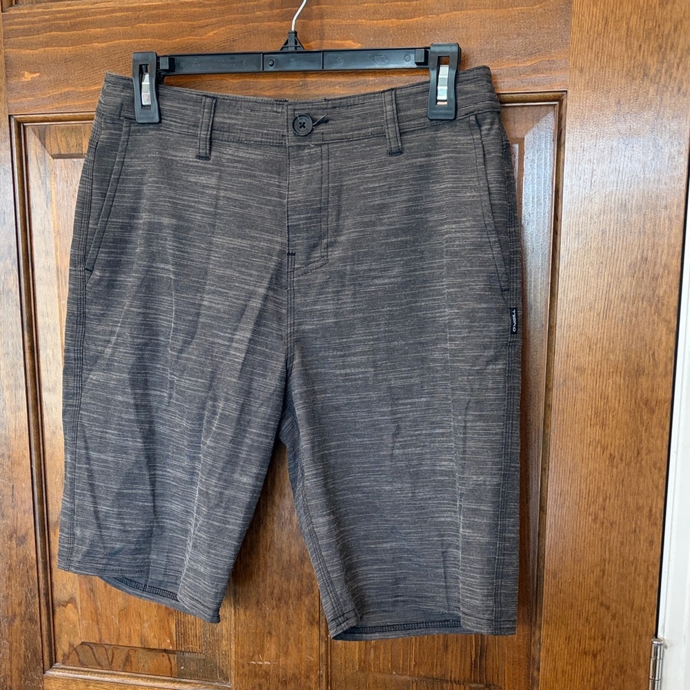O'Neill Men's Heathered Charcoal Flat-Front Shorts